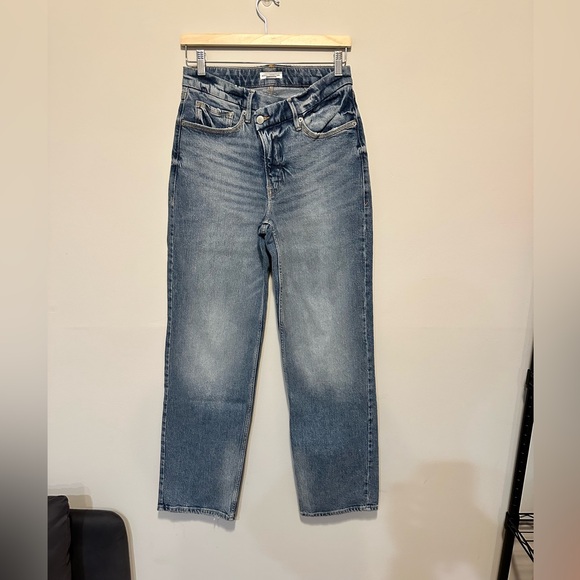 Good American Good '90S Wide Leg | Relaxed Crossover Jeans GNICOW384T Size 4/27 - Picture 5 of 16